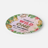 Safari Wild One 1. Geburtstag Pappteller (Schrägansicht)