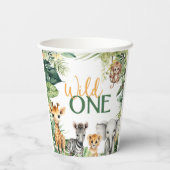 Safari WILD ONE 1. Geburtstag Party Cup Pappbecher (Rückseite)