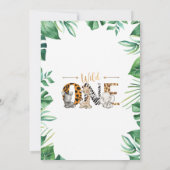 Safari Wild One 1. Geburtstag Party Einladung (Rückseite)