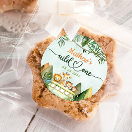 Safari Wild One 1. Geburtstag Runder Aufkleber