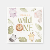 Safari Wild One 1. Geburtstag Serviette (Vorderseite)