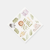 Safari Wild One 1. Geburtstag Serviette (Ecke)