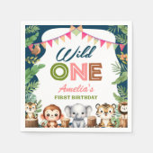 Safari Wild One 1. Geburtstag Serviette (Vorderseite)