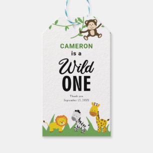 Safari Wild One 1. Geburtstag süß Kawaii Geschenkanhänger