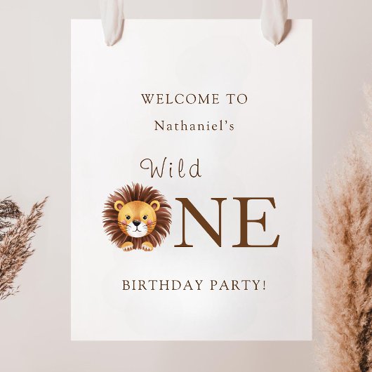 Safari Wild One 1. Geburtstag Willkommensschild  Poster