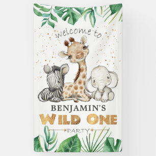 Safari Wild One 1. Geburtstagsbanner Banner