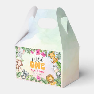 Safari Wild One 1. Girl Geburtstag Geschenkschachtel