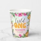Safari Wild One 1. Girl Geburtstag Pappbecher (Vorderseite)