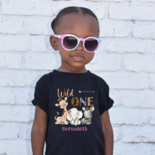 Safari Wild One Baby Animals 1. Geburtstag T-shirt