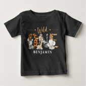 Safari Wild One Baby Animals Baby T-shirt (Vorderseite)