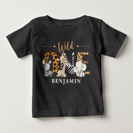 Safari Wild One Baby Animals Baby T-shirt (Vorderseite)