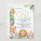 Safari Wild One Baby Shower Einladung (Vorderseite)