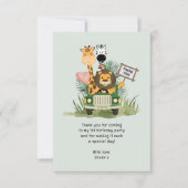 Safari Wild One Birthday Danke Karte (Vorderseite)