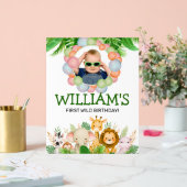 Safari Wild One Birthday FOTO Begrüßungszeichen Acrylschild (Hochzeit)