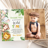 Safari Wild One Birthday Foto Dankeskarte