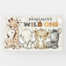 Safari Wild One Birthday Lion Elephant Giraffe