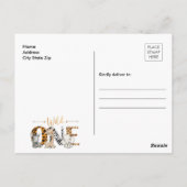 Safari Wild One Birthday Party Einladung Postkarte (Rückseite)