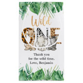 Safari Wild One Birthday Party Kleine Geschenktasc Kleine Geschenktüte (Rückseite)