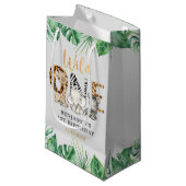 Safari Wild One Birthday Party Kleine Geschenktasc Kleine Geschenktüte (Vorderseite Schrägansicht)