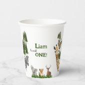 Safari Wild One Birthday Party Paper Cup Pappbecher (Vorderseite)