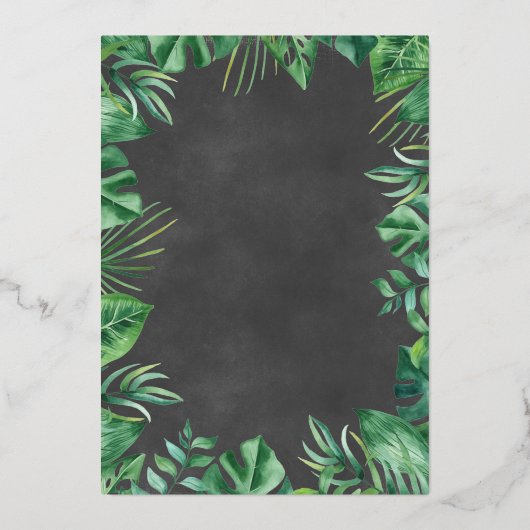 Safari Wild One Birthday Party Real Folieneinladung (Rückseite)