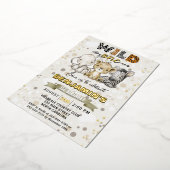 Safari Wild One Birthday Party Real Gold Folieneinladung (Gedreht)