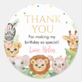 Safari Wild One Birthday Sticker Labels (Vorderseite)
