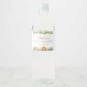 Safari Wild One Birthday Water Flasche Label Wasserflaschenetikett (Vorderseite)