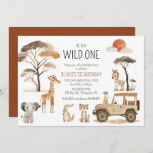 Safari Wild One Boy 1. Geburtstag