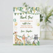 Safari Wild One Dankeschön-Karte Dankeskarte (Stehend Vorderseite)