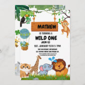 Safari Wild One Einladung (Vorne/Hinten)