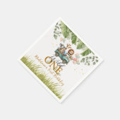 Safari Wild One erster Geburtstag Serviette (Ecke)