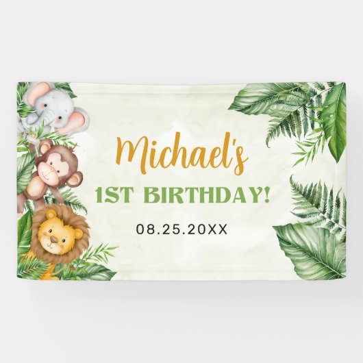 Safari Wild One Geburtstag Banner (Horizontal)