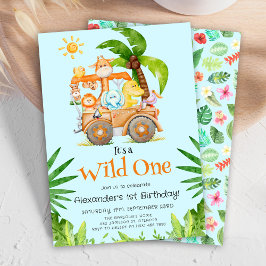 Safari Wild One Geburtstag Einladung