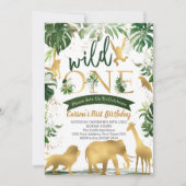 Safari Wild One Geburtstag Einladung (Vorderseite)