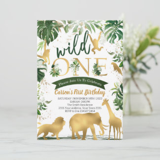 Safari Wild One Geburtstag Einladung