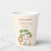 Safari Wild One Geburtstag Pappbecher (Rückseite)