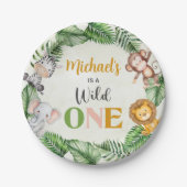 Safari Wild One Geburtstag Pappteller (Vorderseite)