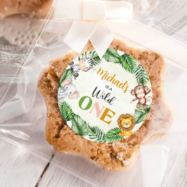 Safari Wild One Geburtstag Runder Aufkleber