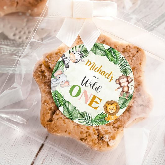 Safari Wild One Geburtstag Runder Aufkleber