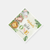 Safari Wild One Geburtstag Serviette (Ecke)