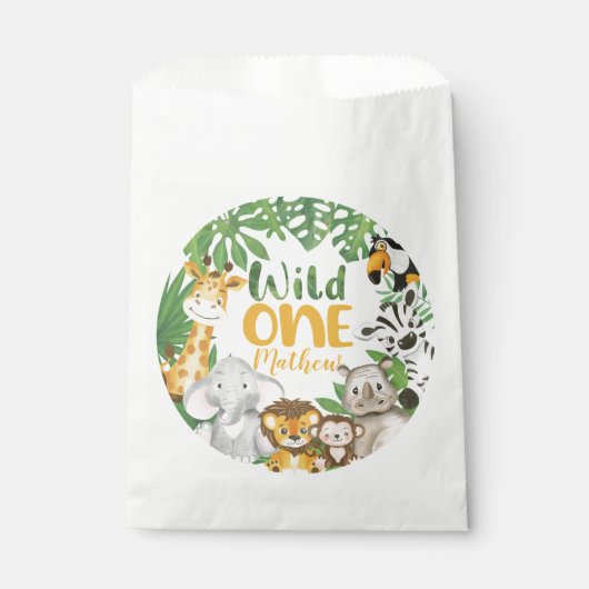 Safari Wild ONE Kindertierdschungel Geschenktütchen (Vorderseite)