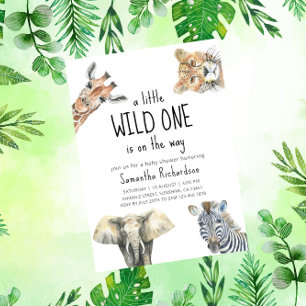 Safari Wild One Safari-Tiere Baby-Party Einladung
