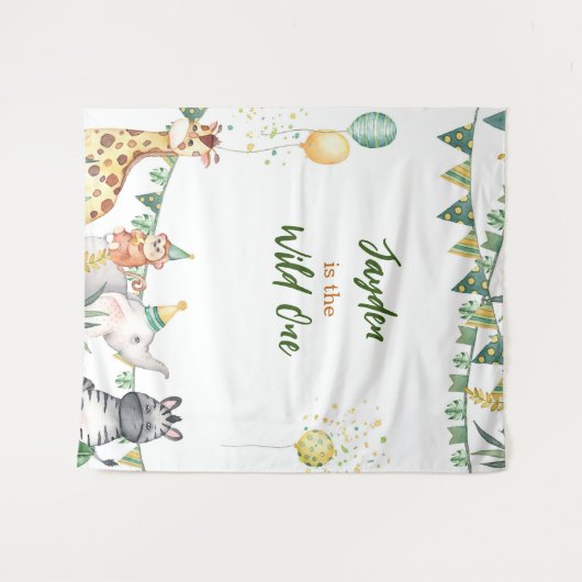 Safari Wild One Tapestry/Backdrop Wandteppich (Vorderseite (Horizontal))