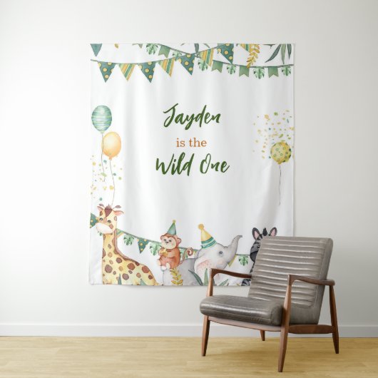 Safari Wild One Tapestry/Backdrop Wandteppich (Beispiel)