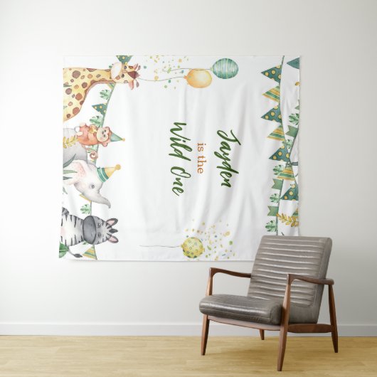 Safari Wild One Tapestry/Backdrop Wandteppich (Beispiel (Horizontal))