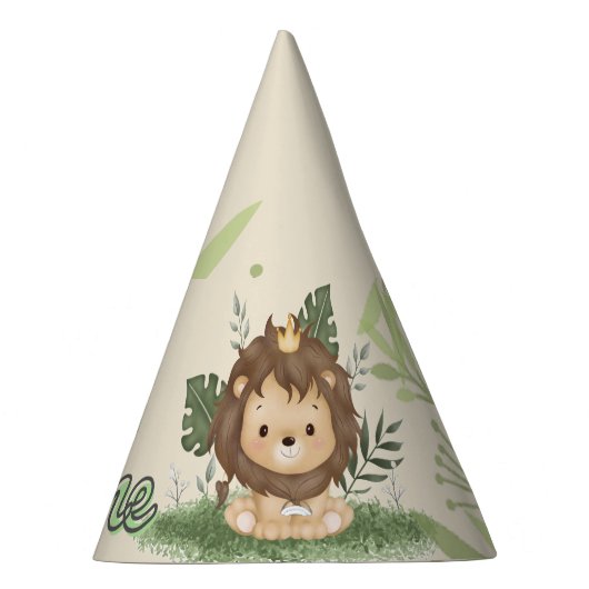 Safari Wild One Watercolor 1st Birthday Partyhütchen (Rechts)