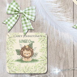 Safari Wild One Watercolor 1st Birthday Rechteckiger Pappuntersetzer