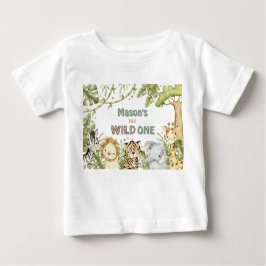 Safari Wild One Watercolor Geburtstag Baby T-shirt
