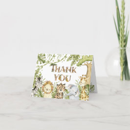 Safari Wild One Watercolor Geburtstag Dankeskarte